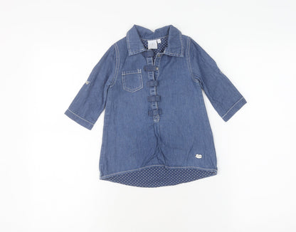 Jasper Conran Unisex Baby Blue Shirt Dress 12-18 Months