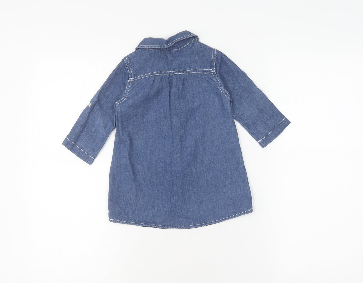 Jasper Conran Unisex Baby Blue Shirt Dress 12-18 Months