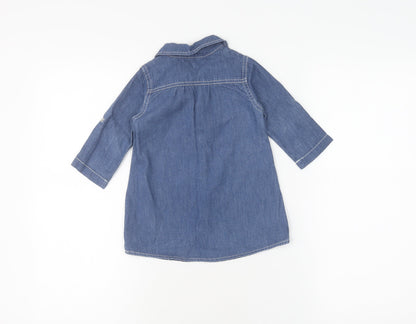 Jasper Conran Unisex Baby Blue Shirt Dress 12-18 Months