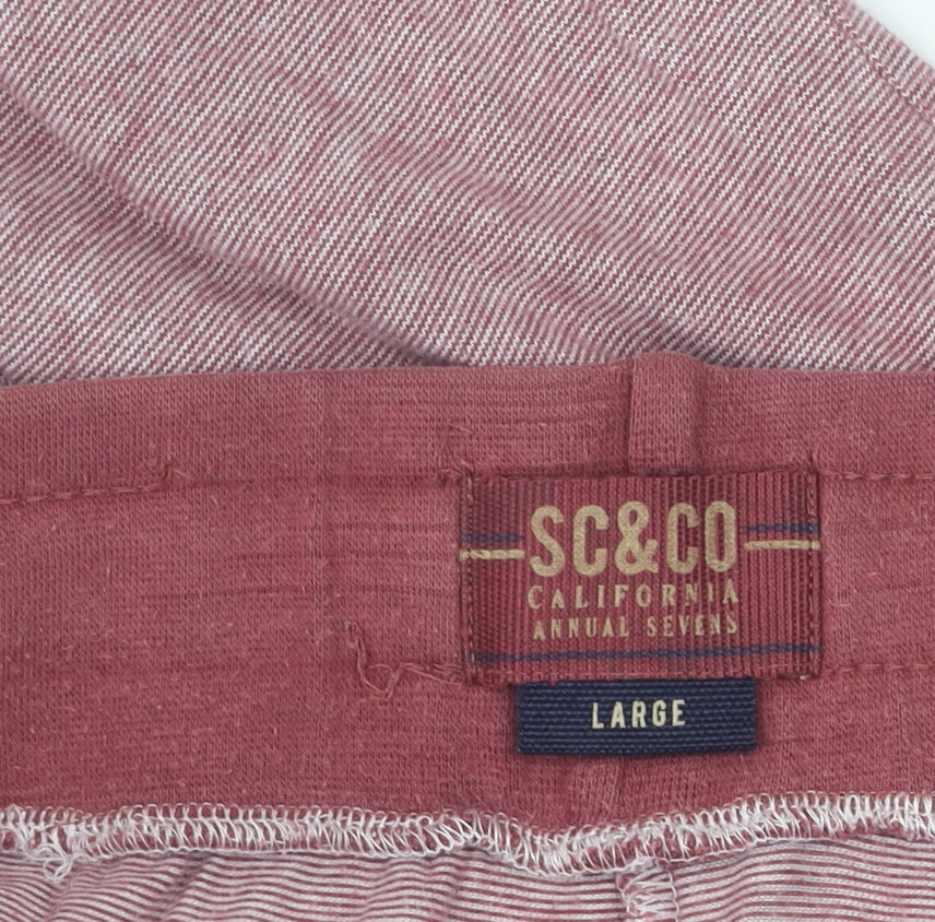 SC&Co California Red Striped Joggers - L, Unisex Adults - Casual Wear