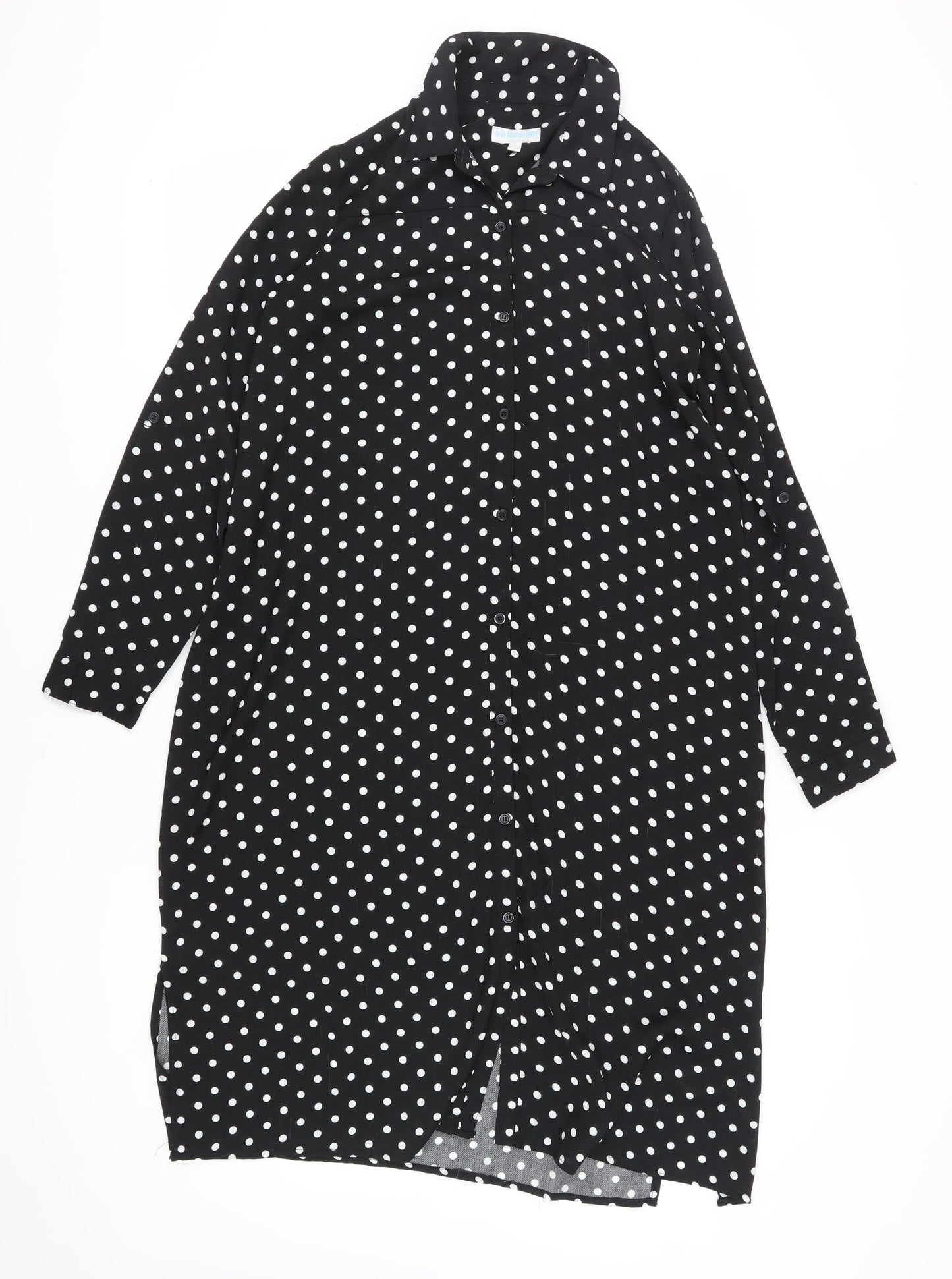 JoJo Maman Bébé Women's Black Polka Dot Shirt Dress Size 10