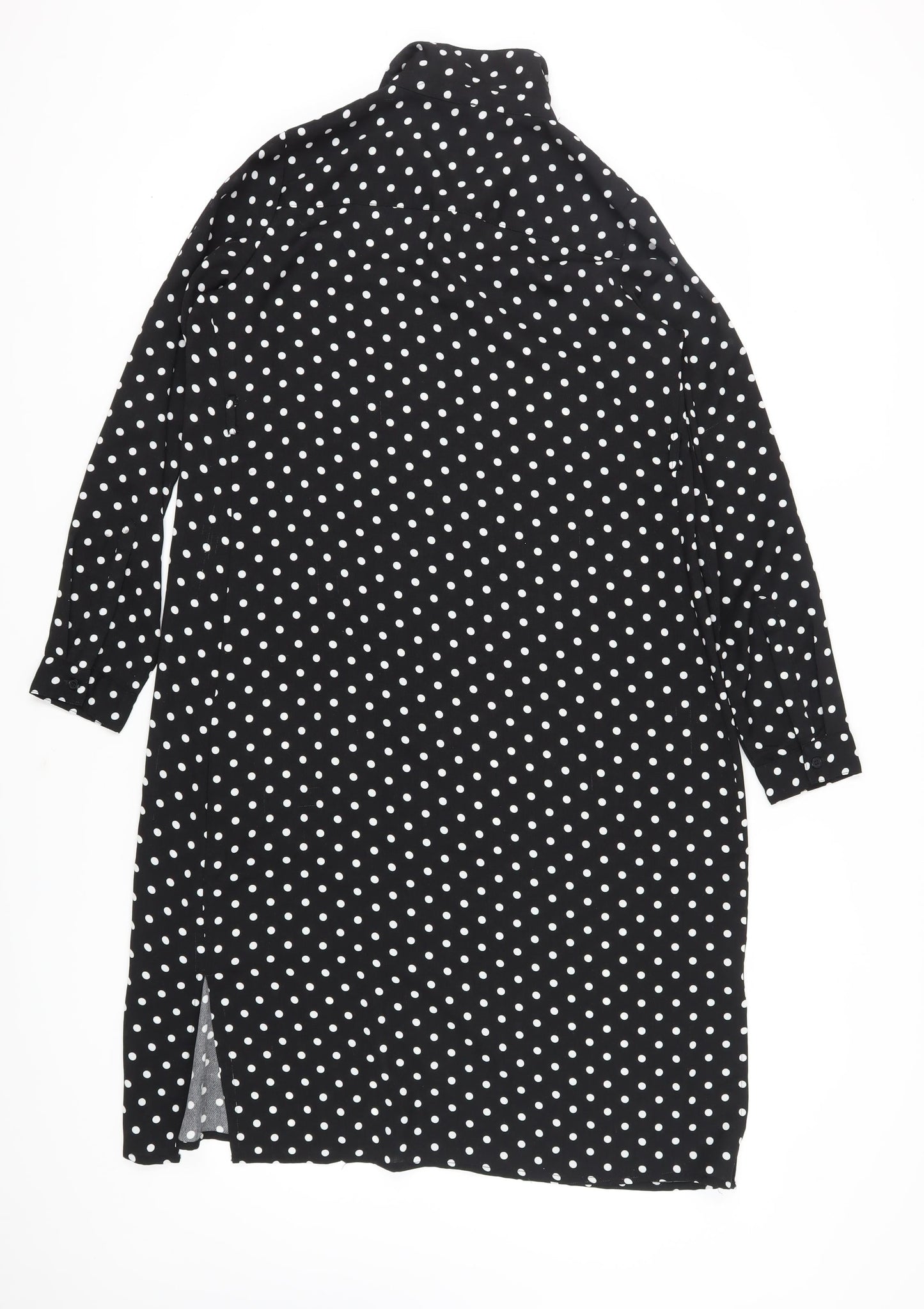 JoJo Maman Bébé Women's Black Polka Dot Shirt Dress Size 10