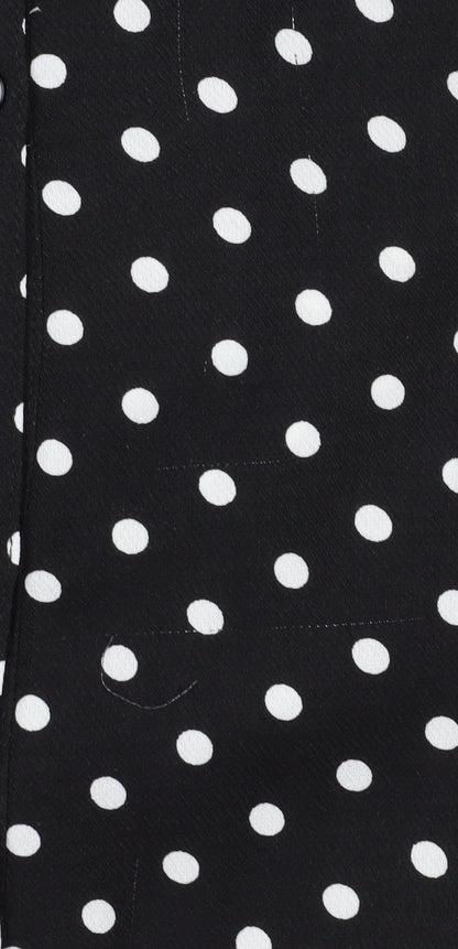 JoJo Maman Bébé Women's Black Polka Dot Shirt Dress Size 10