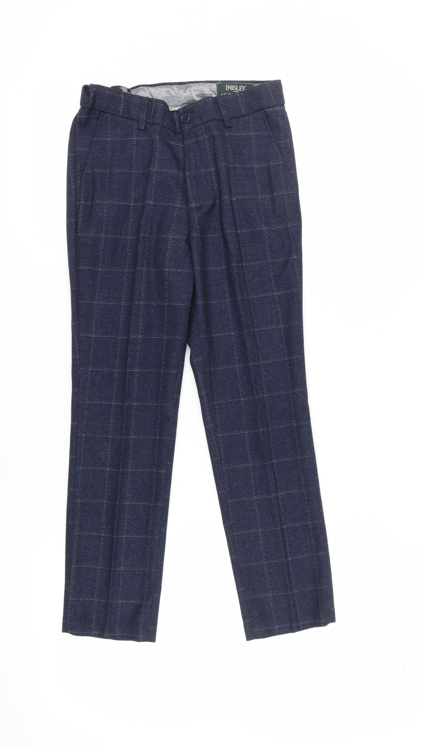 Paisley Boys Blue Check Dress Pants, Size 10 Years