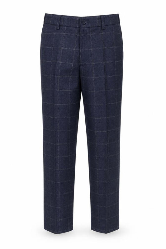 Paisley Boys Blue Check Dress Pants, Size 10 Years