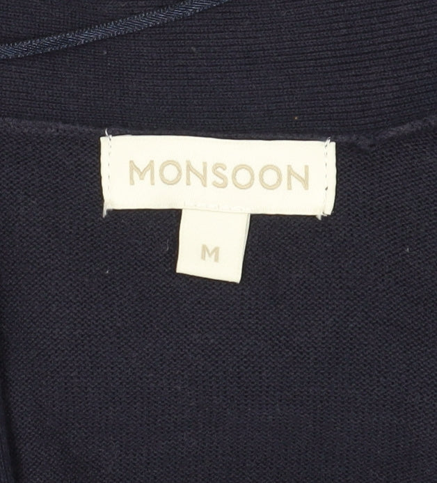 Womens UK Size M Monsoon Blue Cardigan Jumper