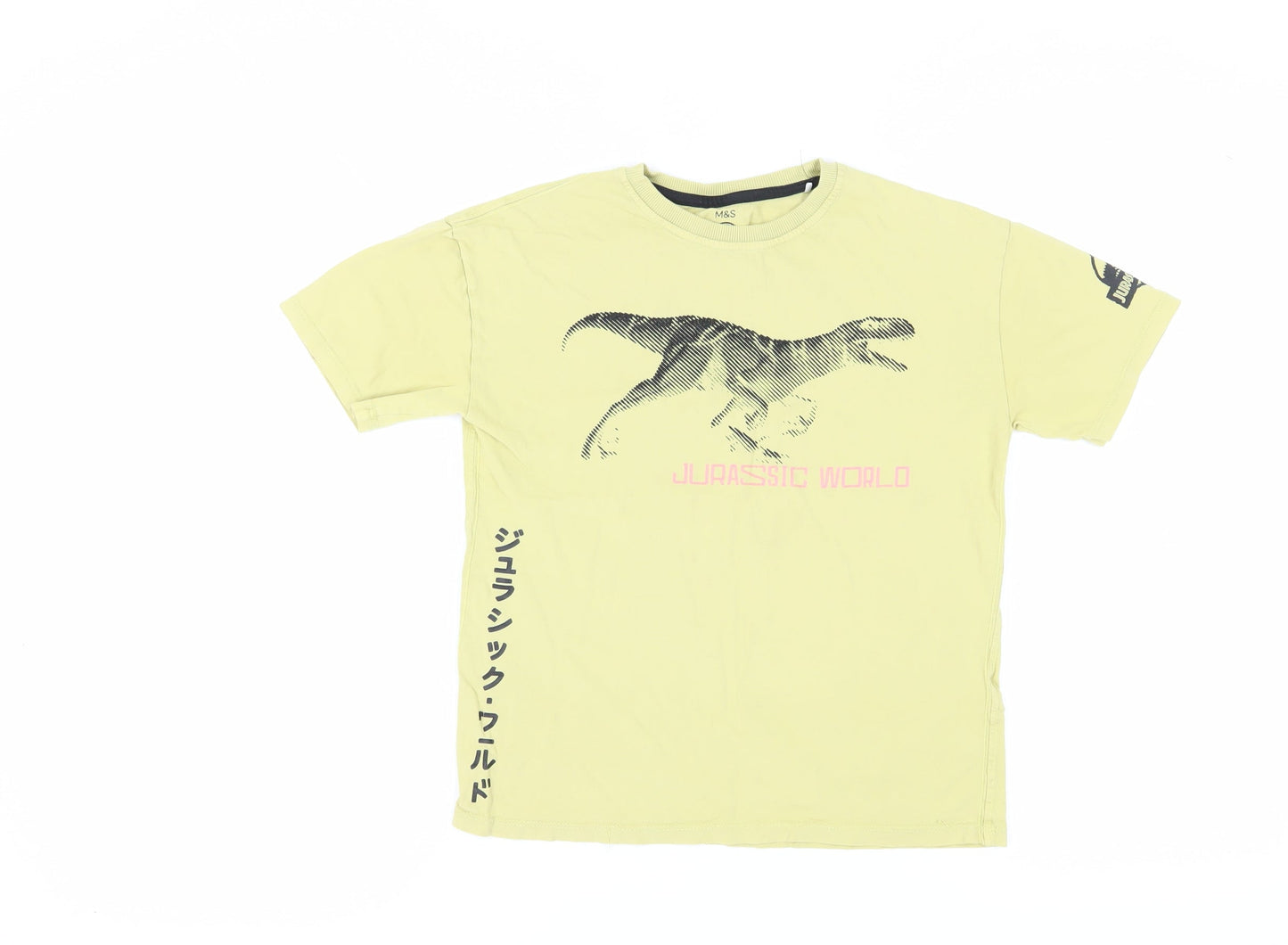 Marks and Spencer Boys Yellow Jurassic World T-Shirt, Size 9-10