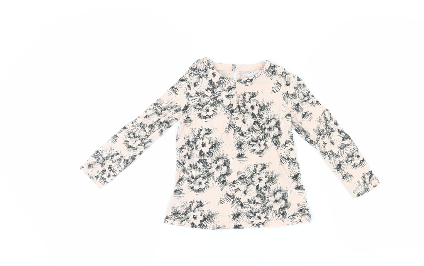 Gap Girls Ivory Floral T-Shirt, 5 Years, Long Sleeve