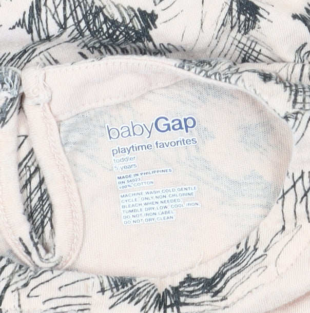 Gap Girls Ivory Floral T-Shirt, 5 Years, Long Sleeve