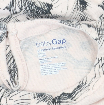 Gap Girls Ivory Floral T-Shirt, 5 Years, Long Sleeve