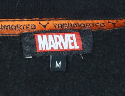 Unisex Adults UK Size M Marvel Black Full Zip Hoodie