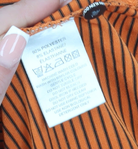 Calvin Klein Men's Orange Striped Polo L