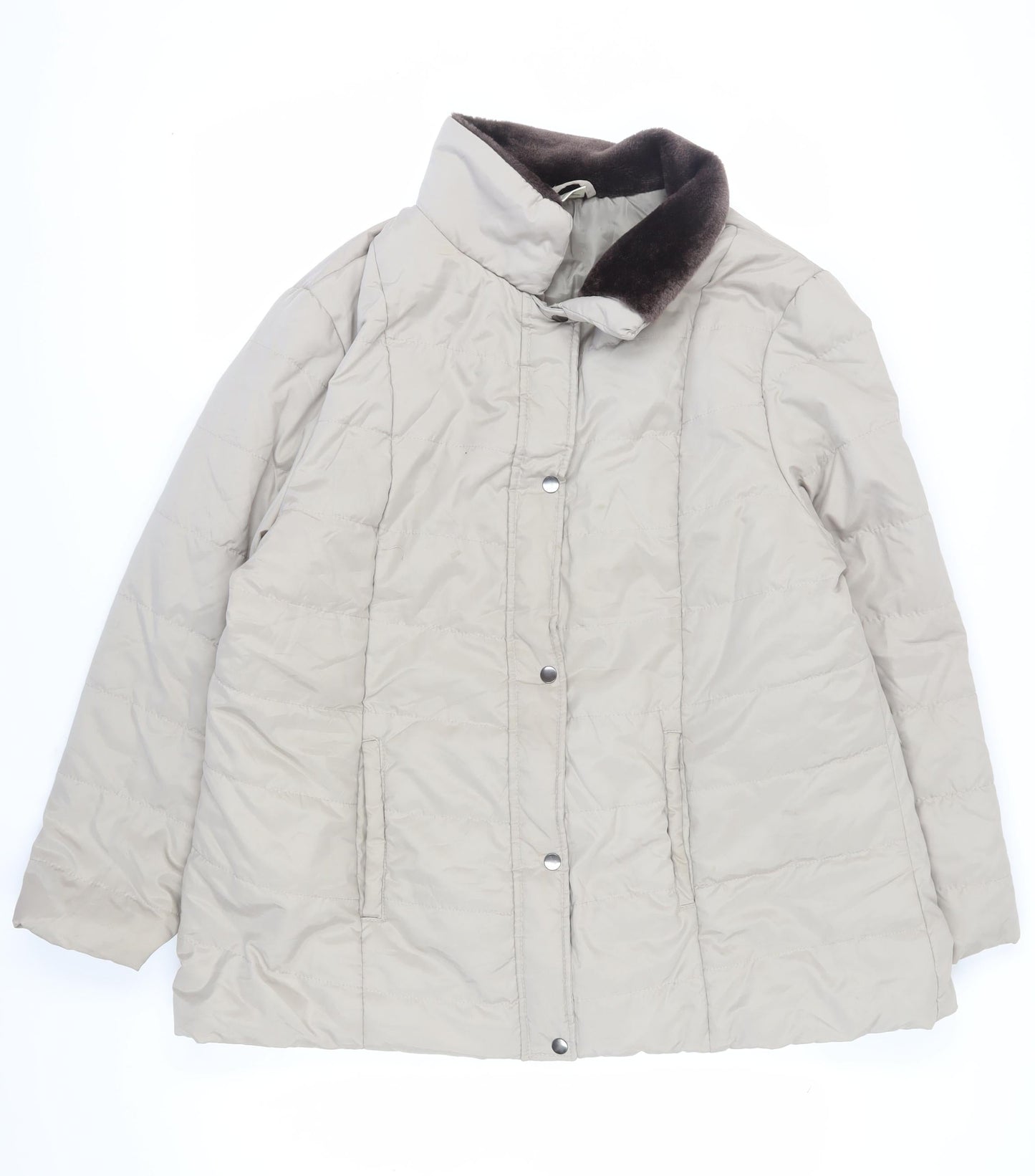 Womens UK Size XL Anne de Lançay Beige Puffer Jacket