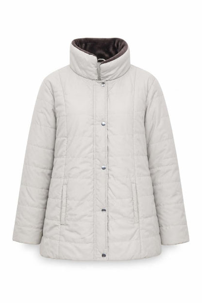 Womens UK Size XL Anne de Lançay Beige Puffer Jacket
