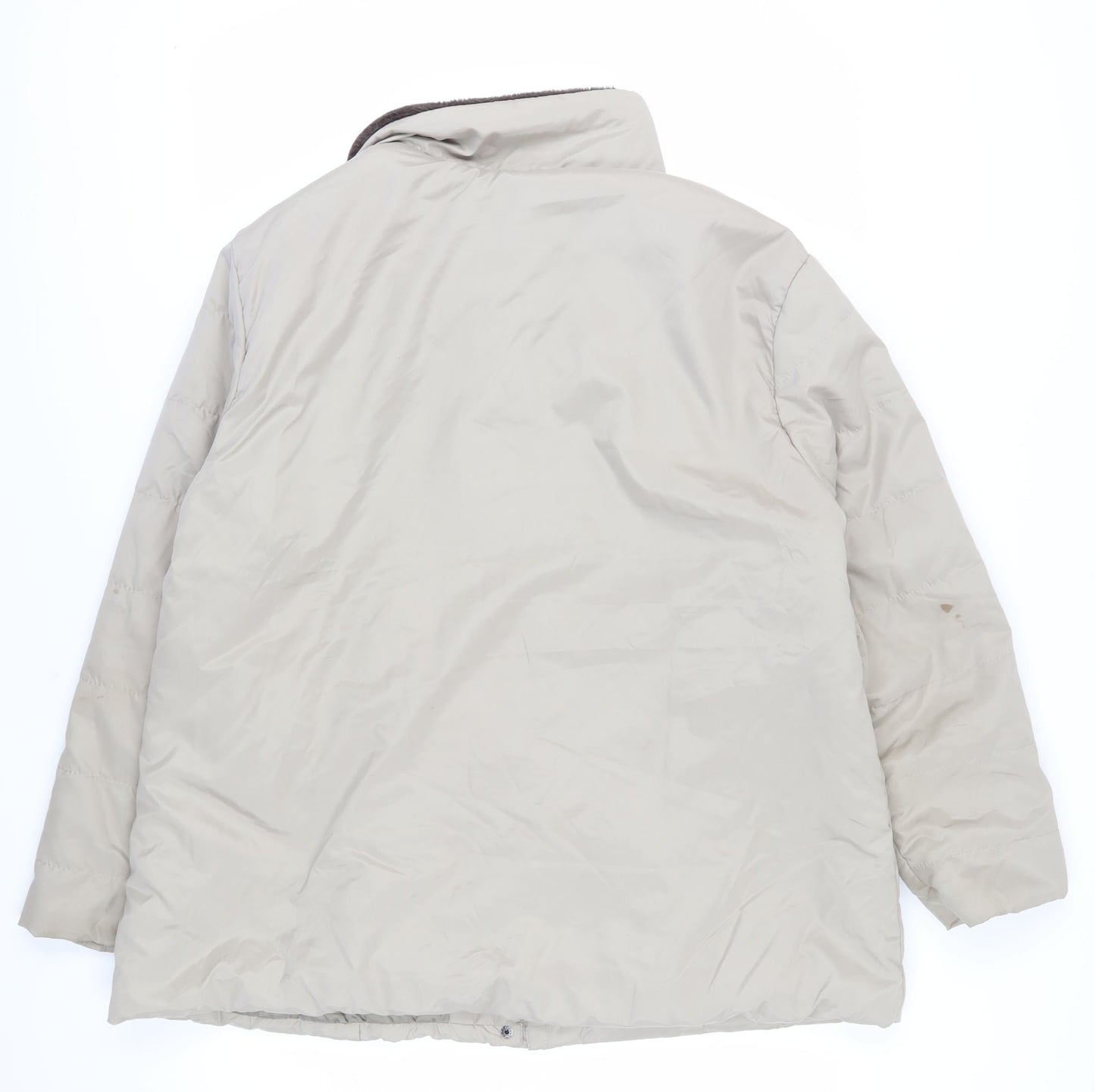 Womens UK Size XL Anne de Lançay Beige Puffer Jacket