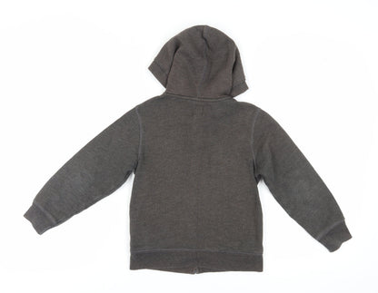 GAP Boys Black Full Zip Hoodie S - Logo, Hooded, Cotton Blend