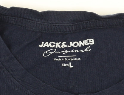 Mens UK Size L JACK & JONES Blue  T-Shirt