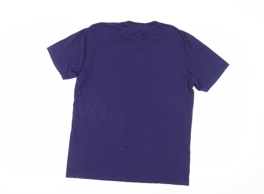 Men's Blue Regular Fit Sports T-Shirt L