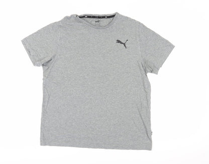 Puma Men's Grey Crew Neck T-Shirt Size L