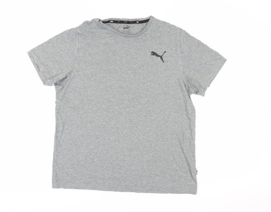 Puma Men's Grey Crew Neck T-Shirt Size L