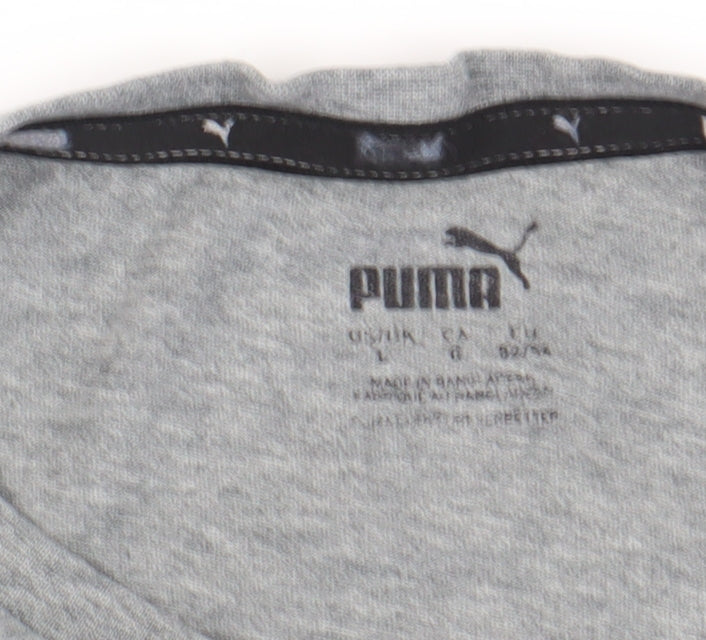 Puma Men's Grey Crew Neck T-Shirt Size L