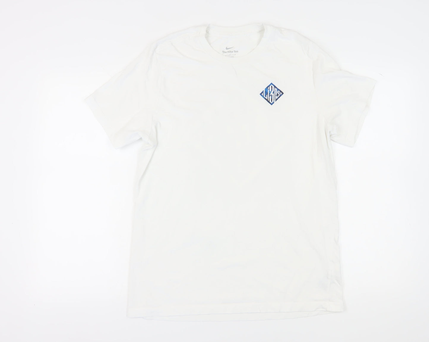 Nike Men's White Graphic Print T-Shirt, Size L