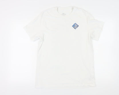 Nike Men's White Graphic Print T-Shirt, Size L