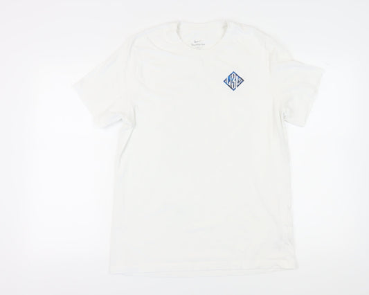 Nike Men's White Graphic Print T-Shirt, Size L
