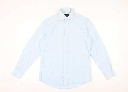 Savile Row Men's Blue Slim Fit Long Sleeve Dress Shirt