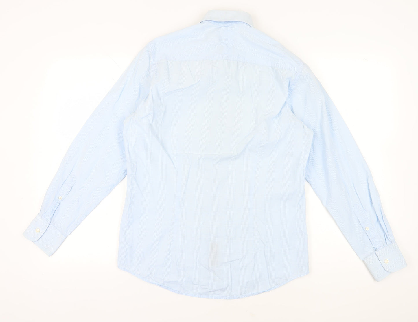 Savile Row Men's Blue Slim Fit Long Sleeve Dress Shirt