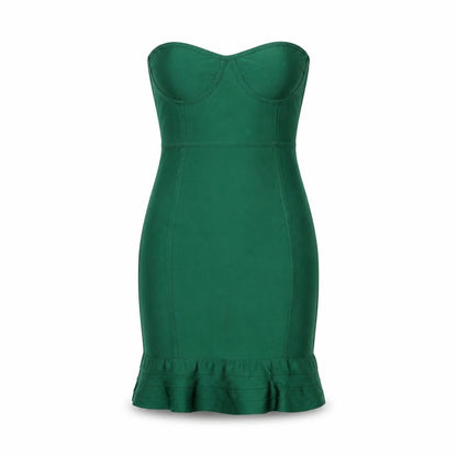 PrettyLittleThing Green Bodycon Dress, Size 6, Party