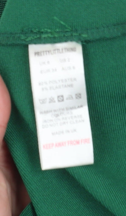 PrettyLittleThing Green Bodycon Dress, Size 6, Party