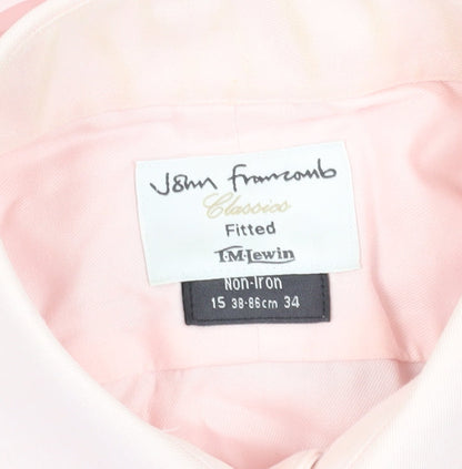 TM Lewin Pink Men's Regular Fit Dress Shirt, Size 15