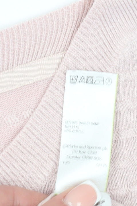 Womens UK Size 14 Marks and Spencer Pink Pullover Jumper