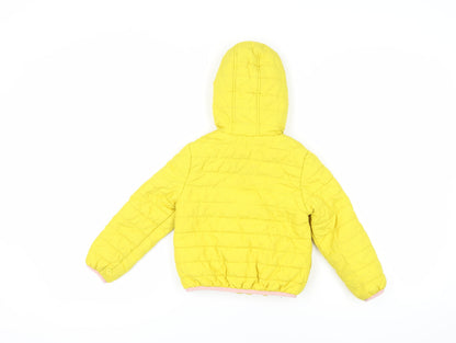 Marks & Spencer Girls Yellow Puffer Jacket 6-7 Years