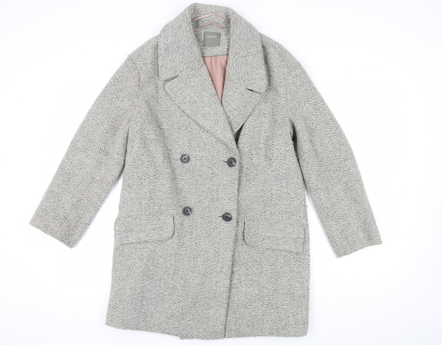 Oasis Women's Grey Wool Blend Pea Coat Size S