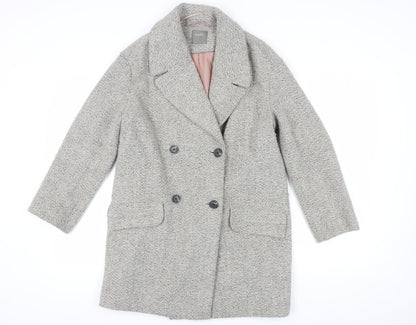 Oasis Women's Grey Wool Blend Pea Coat Size S