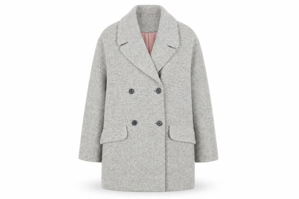 Oasis Women's Grey Wool Blend Pea Coat Size S