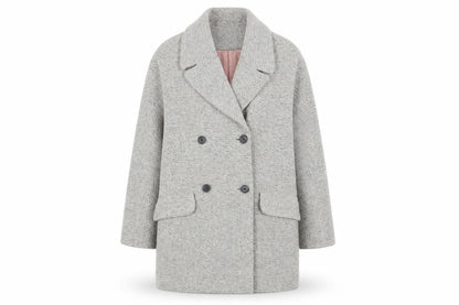Oasis Women's Grey Wool Blend Pea Coat Size S