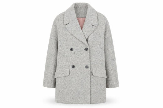 Oasis Women's Grey Wool Blend Pea Coat Size S