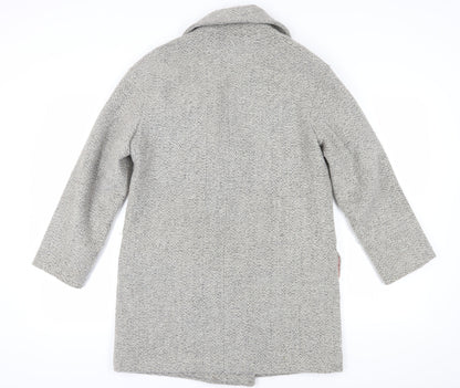 Oasis Women's Grey Wool Blend Pea Coat Size S