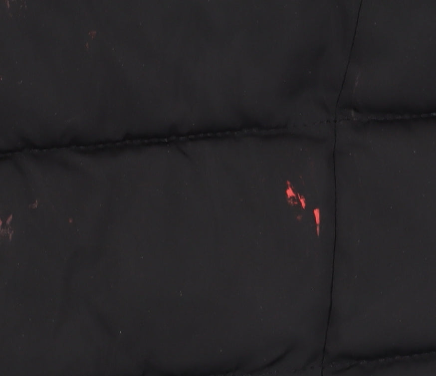 Next Girls Black Puffer Jacket 9 Years Hooded Fur Trim Winter