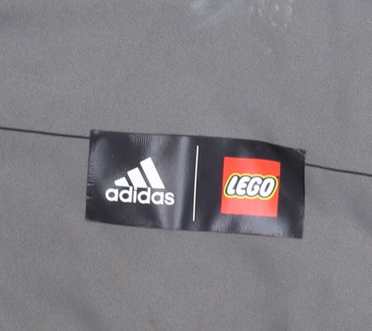 Adidas Boys Black Grey Puffer Jacket 12 Years Lego Hooded