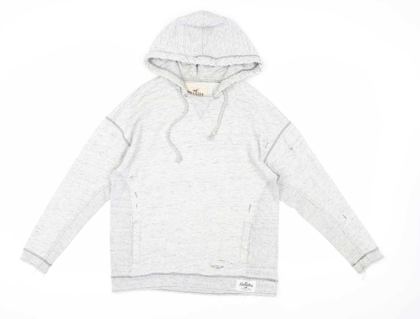Mens UK Size XS Hollister Grey Pullover Hoodie