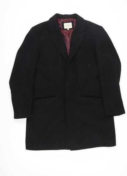 Mens UK Size L Stanley Adams Black Overcoat