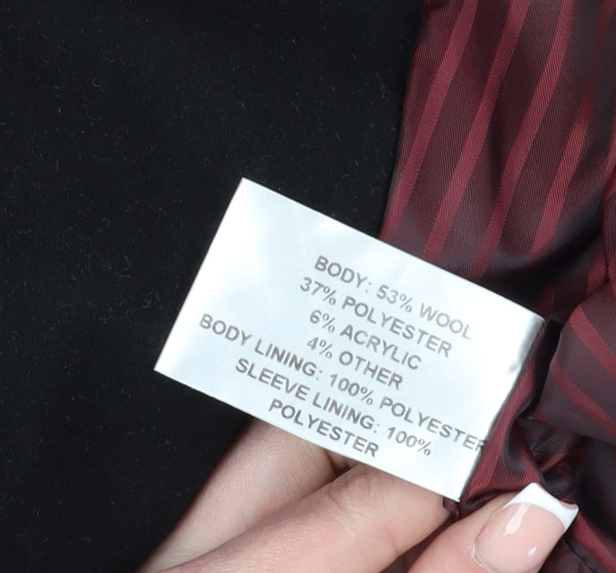 Mens UK Size L Stanley Adams Black Overcoat