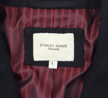 Mens UK Size L Stanley Adams Black Overcoat