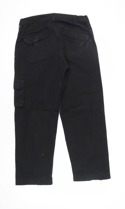Veltuff Men's Black Cargo Trousers, Size 36
