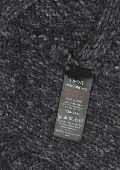 Womens UK Size M NEXT Grey Cardigan Jumper