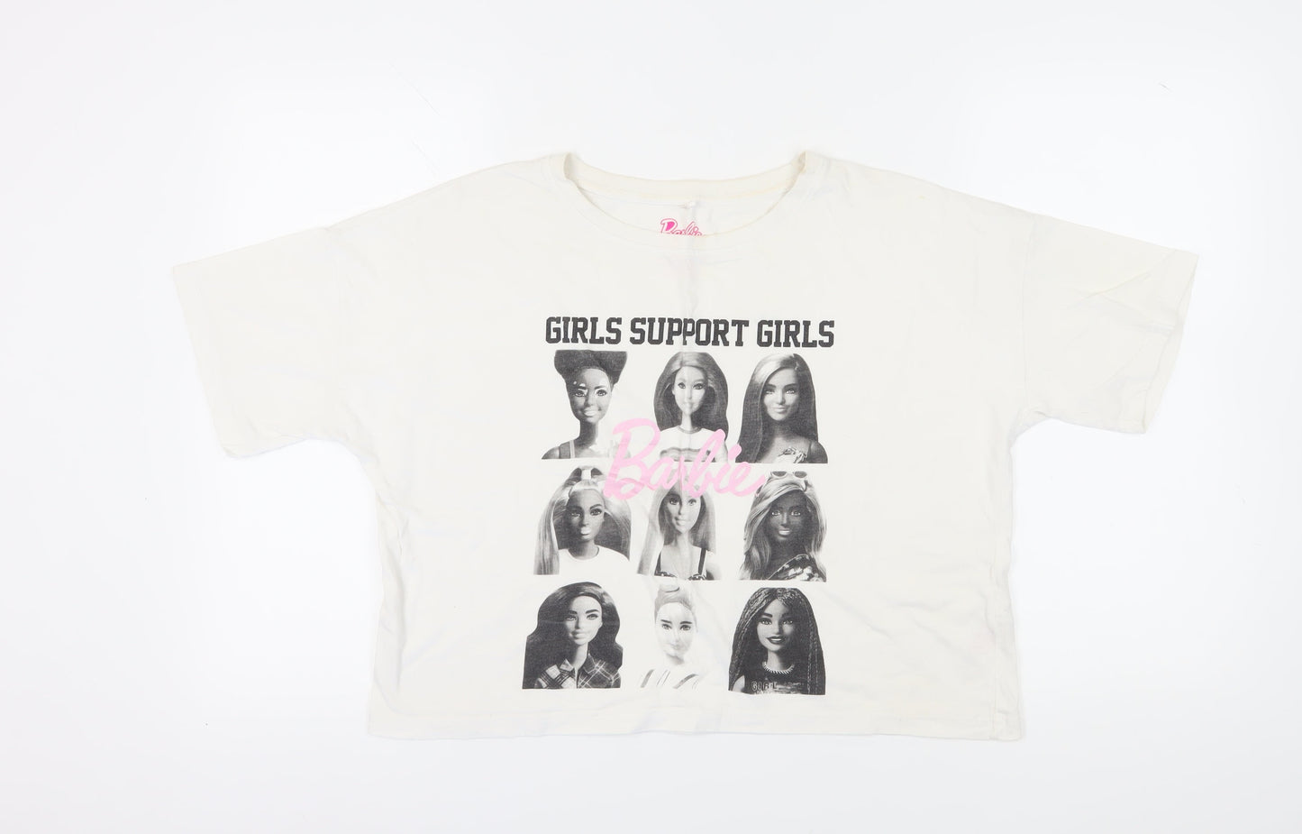 Barbie Women's Beige T-Shirt, Size S, Cotton, Casual Wear